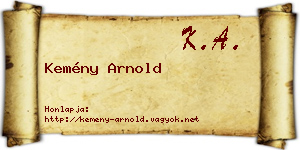 Kemény Arnold névjegykártya