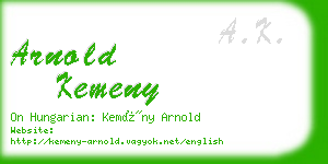 arnold kemeny business card